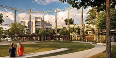 Public Art in the Gasometer: Shotblasting at Gasworks, Newstead Brisbane Gasworks Public Art - Concrete Floor Shotblasting