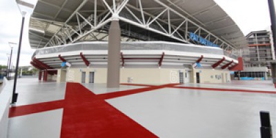 Brisbanes Pat Rafter Arena undergoes Epoxy Makeover in time for the Stars Epoxy Concrete External Floor Queensland Tennis Centre Brisbane