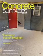 Transitions feature on the cover of Concrete Surfaces Magazine