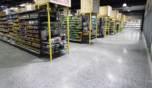The Greener Grocer adds colourful design to their Transitions Polished Concrete floor